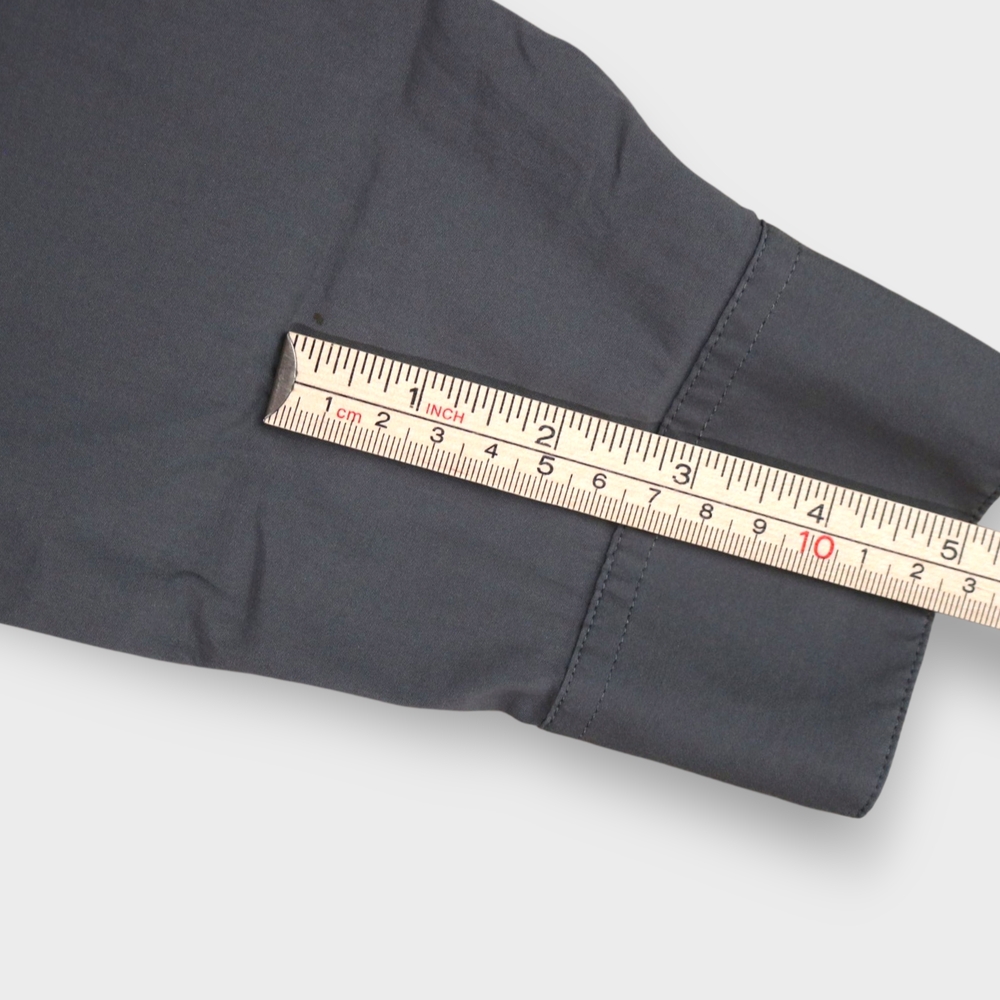 VOLLEBAK Mens M Grey-Green Equator Shirt Stand-up Collar Vents Roll-Tab Sleeves - Picture 9 of 9